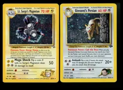 Giovanni's Persian 8/132 Gym Lt. Surge's Magneton Vintage Pokemon Card Lot WOTC - Image 1