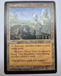 Ghost Town Land MTG Tempest 1997 Magic Card Uncommon Tom Wanerstrand Rare Retro - Image 1