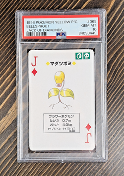 1998 Bellsprout Jack-o-Diamonds Pokemon Yellow Playing Card JP - PSA 10 - POP 4! - Image 2