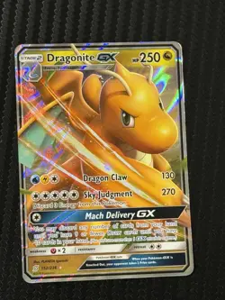 Pokemon TCG Dragonite GX 152/236 Ultra Rare Holo Card Unified Minds - Image 1