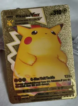 Pokemon Card Pikachu Vmax Gold Pokemon Gold Metal Card - METAL CARD TCG - Image 1