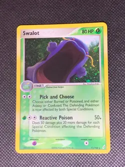 Swalot 11/100 Holo - ex Crystal Guardians Pokemon Card - DMG - Image 1