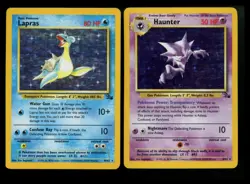 Haunter 6/62 Lapras 10/62 Fossil 1999 Holo Rare Vintage Pokemon Card Lot WOTC - Image 1