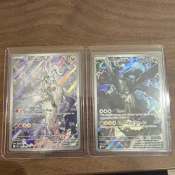 Pokemon N's Reshiram & N's Zekrom Full Art Holo 2025 JTG/MEP Promo Lot (2 Cards) - Image 1