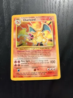 Pokemon TCG Charizard Base Set Holo Unlimited Rare Card 4/102 Heavily Played - Image 3