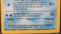 Pokemon Lapras 80 HP Holo Rare Fossil 10/62 Wizards Card 1999 - Image 4