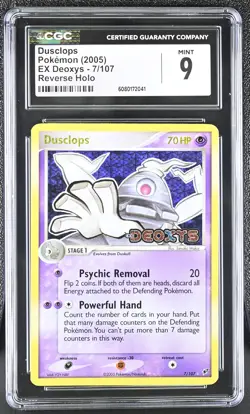 CGC 9 MINT Dusclops 2005 EX Deoxys 7/107 Reverse Holo Stamped Pokemon Card - Image 1