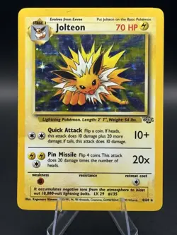 Pokemon TCG Jolteon Jungle 4/64 Holo Rare Card - Image 1