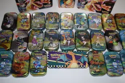 Pokemon Tin Lot of 30 Assorted Sizes Empty Metal Tin Card Storage - Image 4