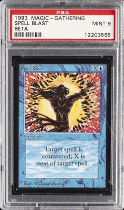 1993 MAGIC THE GATHERING LTD EDITION BETA SPELL BLAST PSA 9 - Image 1