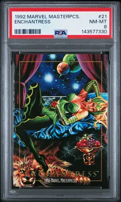 1992 MARVEL MASTERPIECES #21 ENCHANTRESS PSA 8 - Image 1