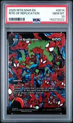 2025 MTG MARVEL'S SPIDER-MAN: SOURCE MAT #0014 RITE OF REPLICATION PSA 10 - Image 1