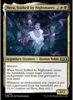 Neva, Stalked by Nightmares (Foil) 209 MTG NM - Wilds of Eldraine - Image 1