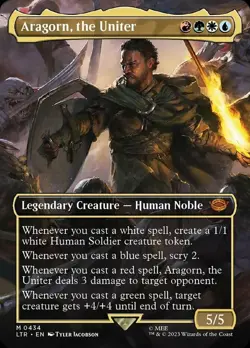 LP MTG Aragorn, the Uniter - Borderless Light Play The Lord of the Rings: Tales - Image 1