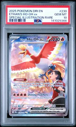 2025 POKEMON DRI EN-SPECIAL ILLUSTRATION RARE #230 ETHAN'S HO-OH EX PSA 10 - Image 1
