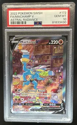 2022 Pokemon SWSH Astral Radiance Machamp V Ultra Rare #172/189 PSA 10 - Image 1