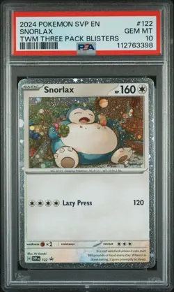 2024 POKEMON SVP EN-SV BLACK STAR PROMO #122 SNORLAX PSA 10 - Image 1