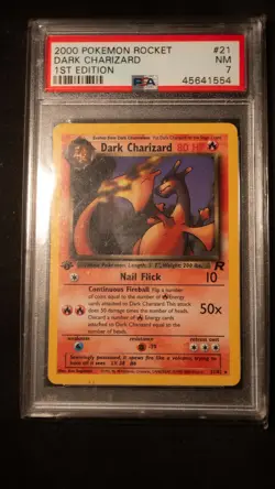 PSA 7 Dark Charizard 21/82 1st Edition Team Rocket 2000 Rare Pokemon TCG - Image 1