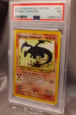 Pokemon 2002 Neo Destiny Shining Charizard Holo #107, PSA 7 Near Mint - Image 2