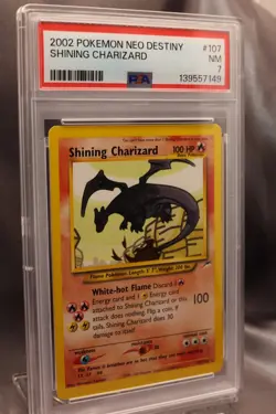 Pokemon 2002 Neo Destiny Shining Charizard Holo #107, PSA 7 Near Mint - Image 3