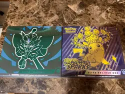 (2) LOT Pokemon Surging Sparks Twilight Masquerade ETB Factory Sealed BIG HITS - Image 1