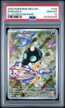 2025 POKEMON MEG EN-MEGA EVOLUTION ILLUSTRATION RARE #149 SHROODLE PSA 10 - Image 1