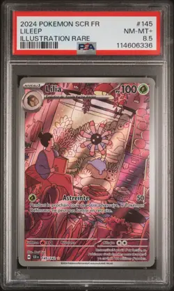 2024 POKEMON FRENCH SCR FR-STELLAR CROWN ILLUSTRATION RARE #145 LILEEP PSA 8.5 - Image 1