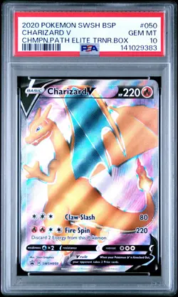 2020 POKEMON SWSH BLACK STAR PROMO #050 CHARIZARD V PSA 10 - Image 1