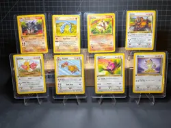 1st Ed Pokemon Base Set Lot (8) - Shadowless - NM - Never Played - Orig Owner - Image 1