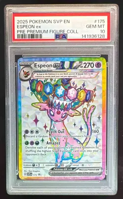 141936128 Espeon ex 2025 Pokemon Prismatic Evolutions Premium Promo #175 PSA 10 - Image 1