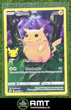 Pikachu 2021 Pokemon Sword & Shield Celebrations #005/025 Rare Holo - Image 1