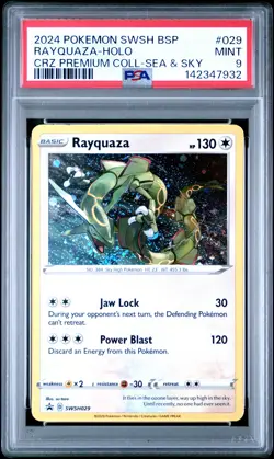 2024 POKEMON SWSH PREMIUM COLLECTION SEA & SKY RAYQUAZA-HOLO PSA 9 - Image 1
