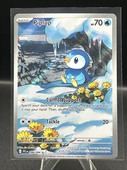 Pokemon TCG : Phantasmal Flames - Piplup 098/094 Illustration Rare - Holo NM - Image 1