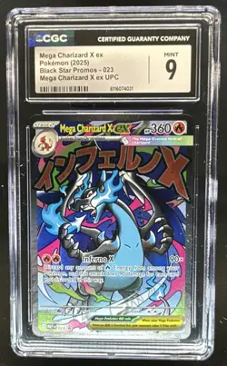 2025 Pokemon MEP Black Star Promos Mega Charizard X ex #023 CGC 9 - Image 1
