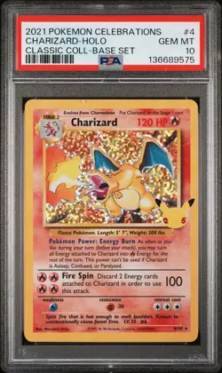 2021 POKEMON CELEBRATIONS CLASSIC COLL #4 CHARIZARD-HOLO PSA 10 - Image 1