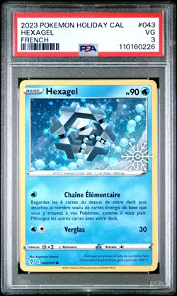 2023 POKEMON HOLIDAY CALENDAR FRENCH #043 HEXAGEL PSA 3 - Image 1