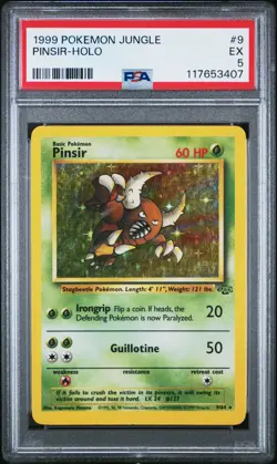 1999 POKEMON JUNGLE #9 PINSIR-HOLO PSA 5 - Image 1