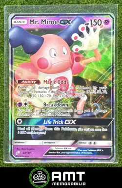 Mr. Mime GX 2019 Pokemon Sun & Moon Team Up #67/181 Holo Rare - Image 1