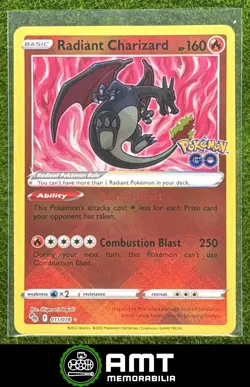 Radiant Charizard 2022 Pokemon Sword & Shield GO #011/078 Rare - Image 1