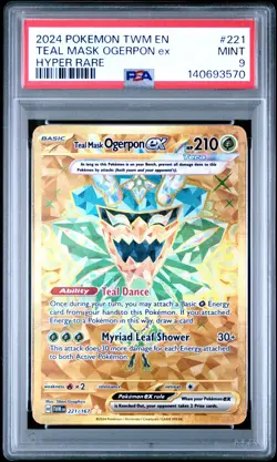 2024 POKEMON TWM EN-TWILIGHT MASQUERADE HYPER RARE TEAL MASK OGERPON EX PSA 9 - Image 1