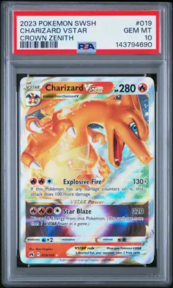 2023 POKEMON SWORD & SHIELD CROWN ZENITH #019 CHARIZARD VSTAR PSA 10 - Image 1