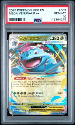 2025 POKEMON MEG EN-MEGA EVOLUTION #003 MEGA VENUSAUR EX PSA 10 - Image 1