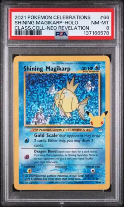 2021 POKEMON CELEBRATIONS CLASSIC COLLECTION #66 SHINING MAGIKARP-HOLO PSA 8 - Image 1