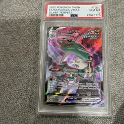 2022 POKEMON SWORD & SHIELD SILVER TEMPEST #TG20 FULL ART/RAYQUAZA VMAX PSA 10 - Image 1