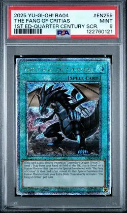 PSA 9 The Fang Of Critias | 1st Ed Quarter Century Stampede | QCSR | YU-GI-OH! - Image 1