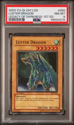 Yu-Gi-Oh! - Legacy of Darkness Luster Dragon 2003 LOD-050 1st Edition PSA 8 - Image 1