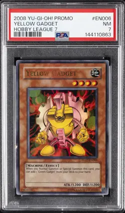 2008 YU-GI-OH! PROMO HOBBY LEAGUE 7 #EN006 YELLOW GADGET PSA 7 - Image 1