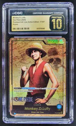 2024 ONE PIECE CCG MONKEY D. LUFFY LIVE ACTION PROMO P-047 CGC 10 PRISTINE B PT - Image 1