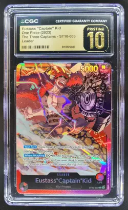 2023 ONE PIECE CCG EUSTASS CAPTAIN KID LEADER ST10-003 CGC 10 PRISTINE A PT - Image 1