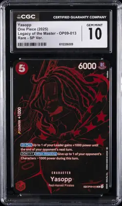 2025 ONE PIECE LEGACY OF THE MASTER RARE SP VER. YASOPP CGC 10 GEM MINT - Image 1